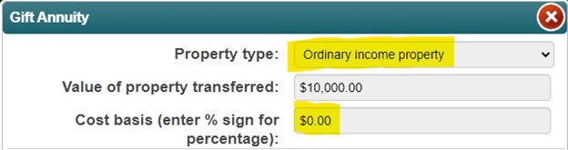 PGMA gift annuity property type
